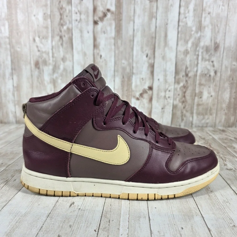 Nike Dunk High Plum Eclipse Womens Sneakers DD1869-202 Burgundy 10‎